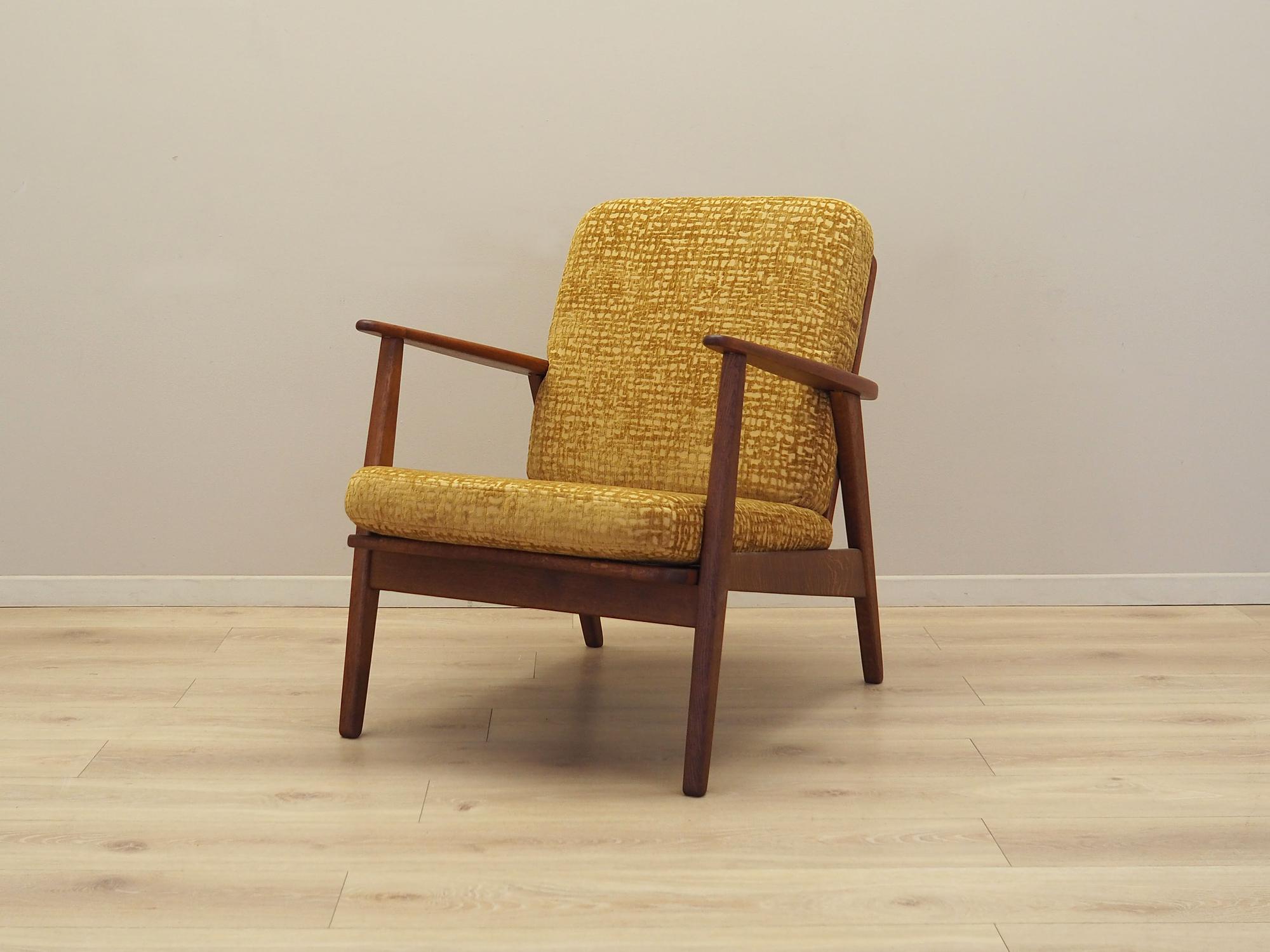 Sessel Teakholz Gelb 1970er Jahre 1