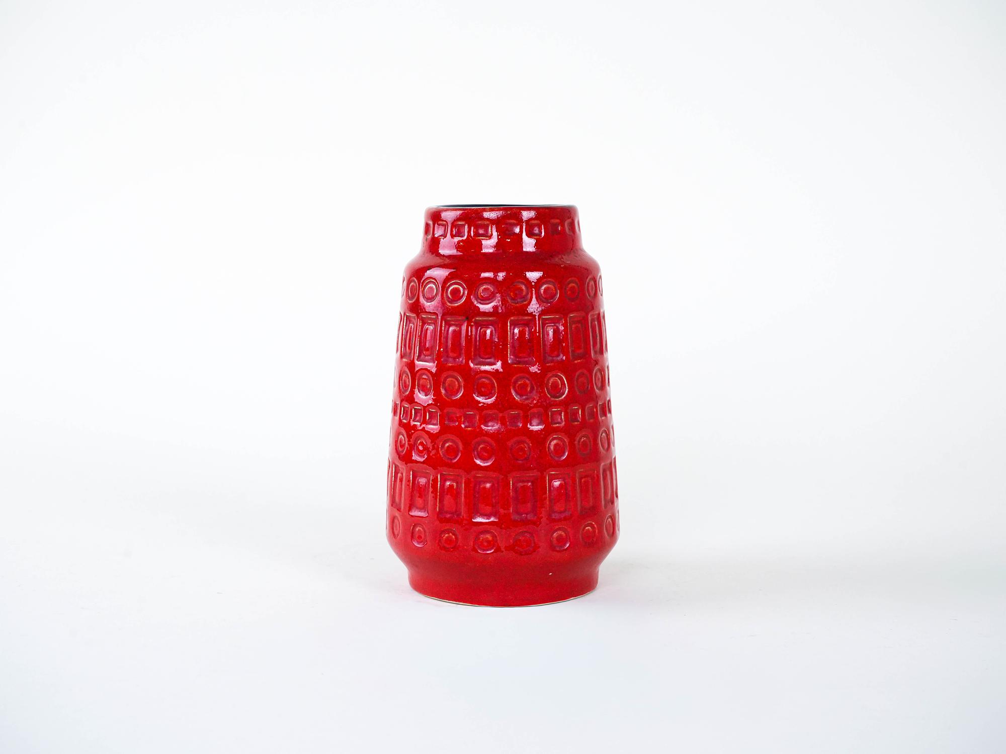 Vaso in ceramica anni '60 Rosso 2