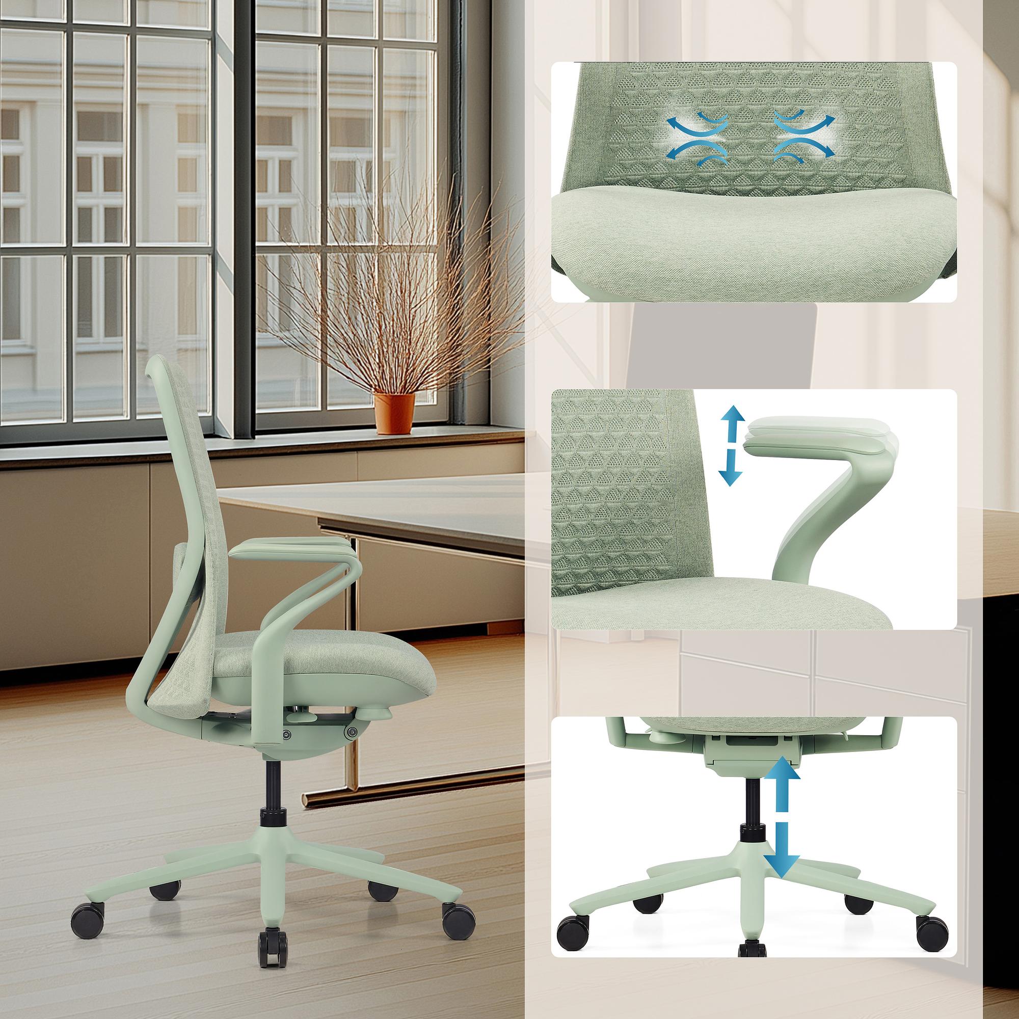 VERVIO Bürostuhl Netzstoff Salbeigrün 4