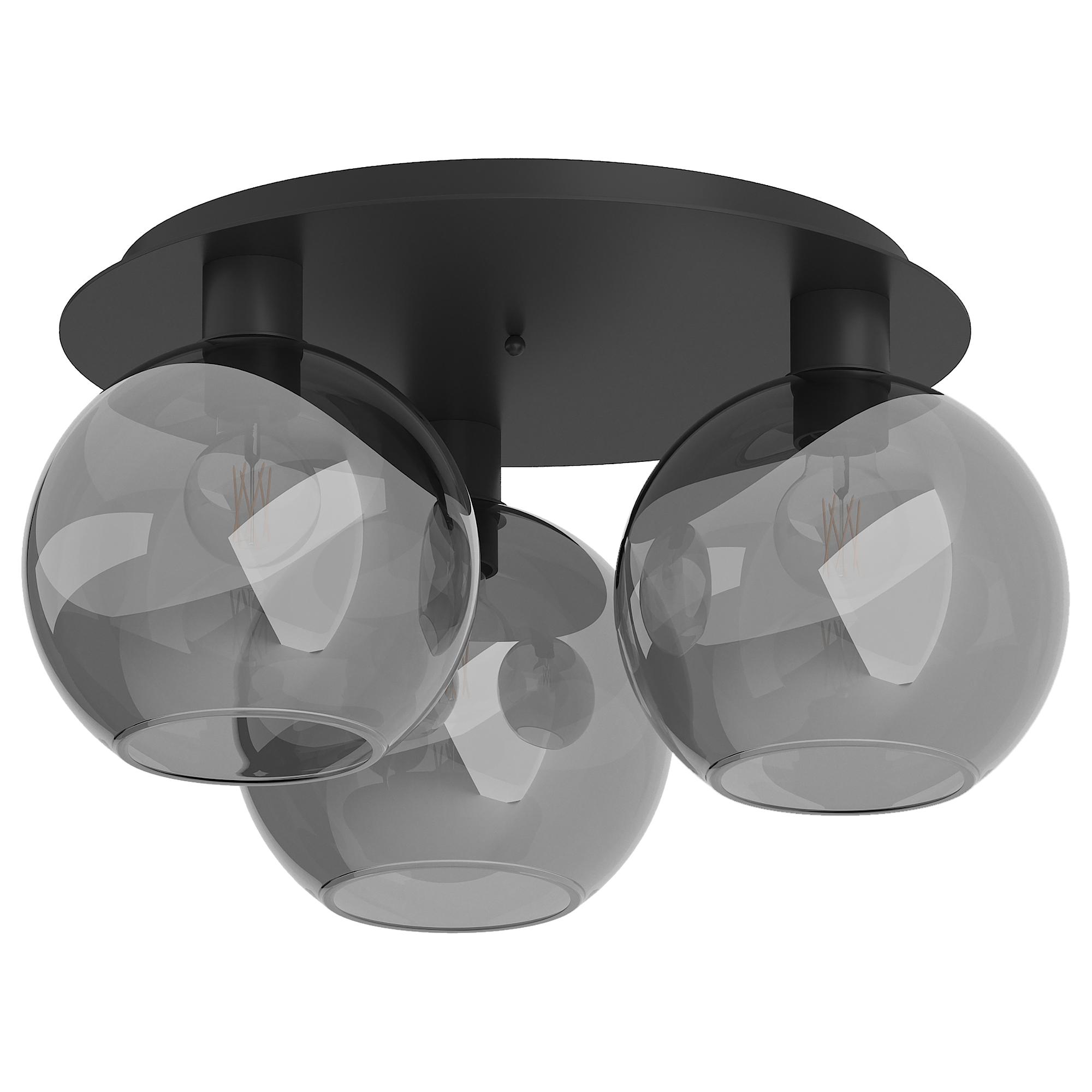 3-Flammig Entea Deckenleuchte Glas Eisen 4