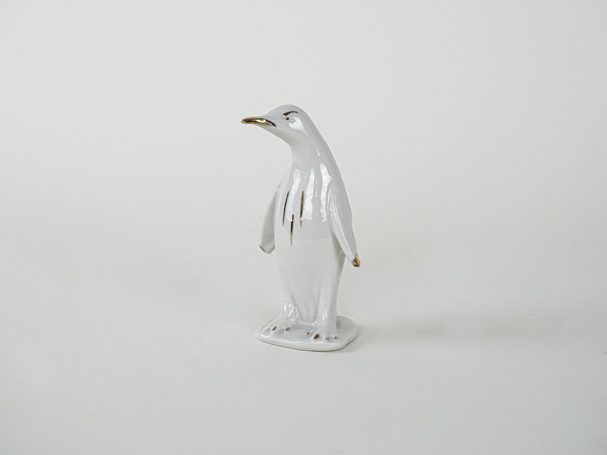 Porcelain Penguin Figurine White 1970s 4