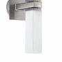 Wandlampe 2-flammig Stahl Opalglas Silber Weiß 1