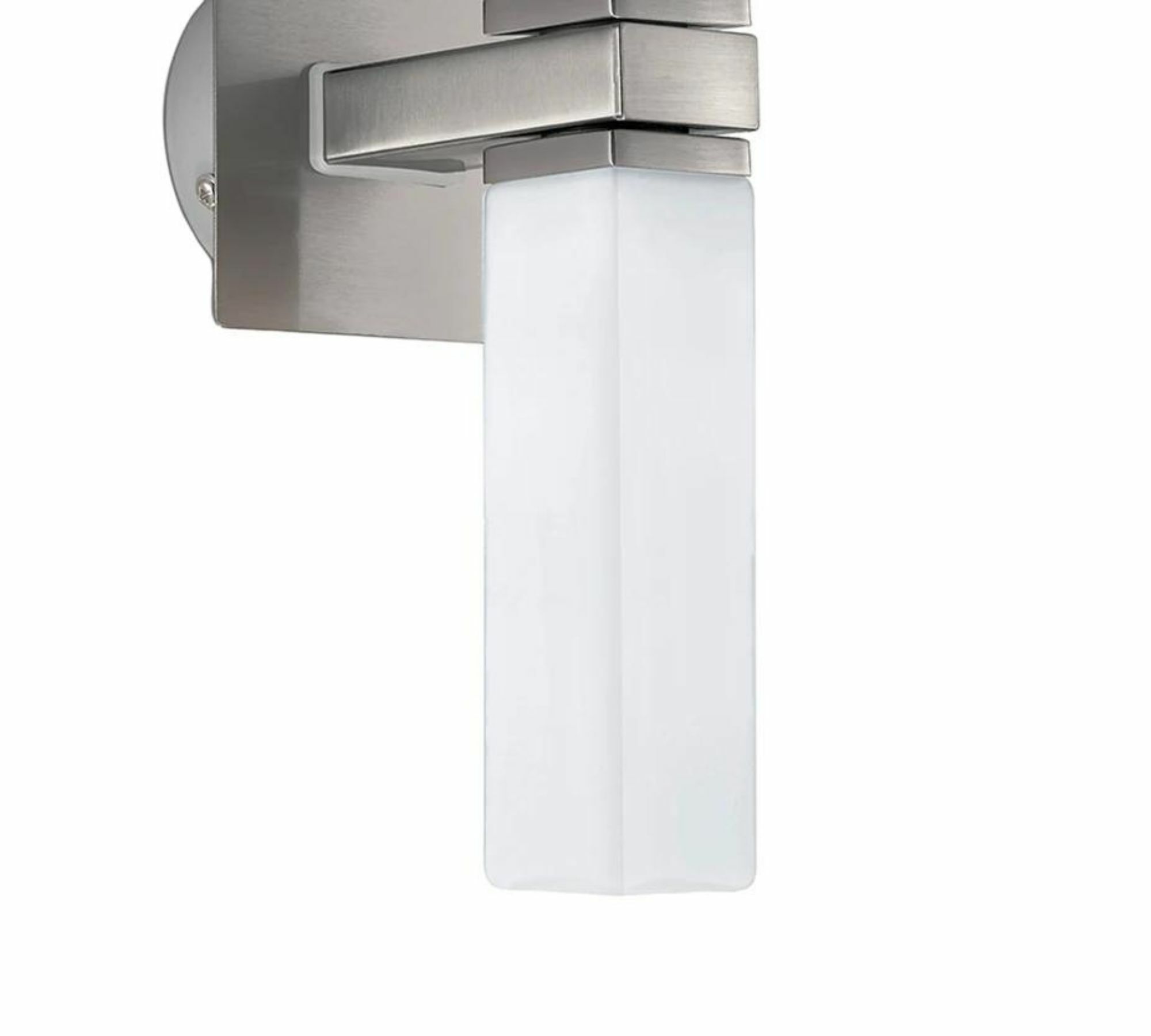 Wandlampe 2-flammig Stahl Opalglas Silber Weiß 1