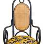 Vintage Stuhl Rattan Stoff Mehrfarbig  1