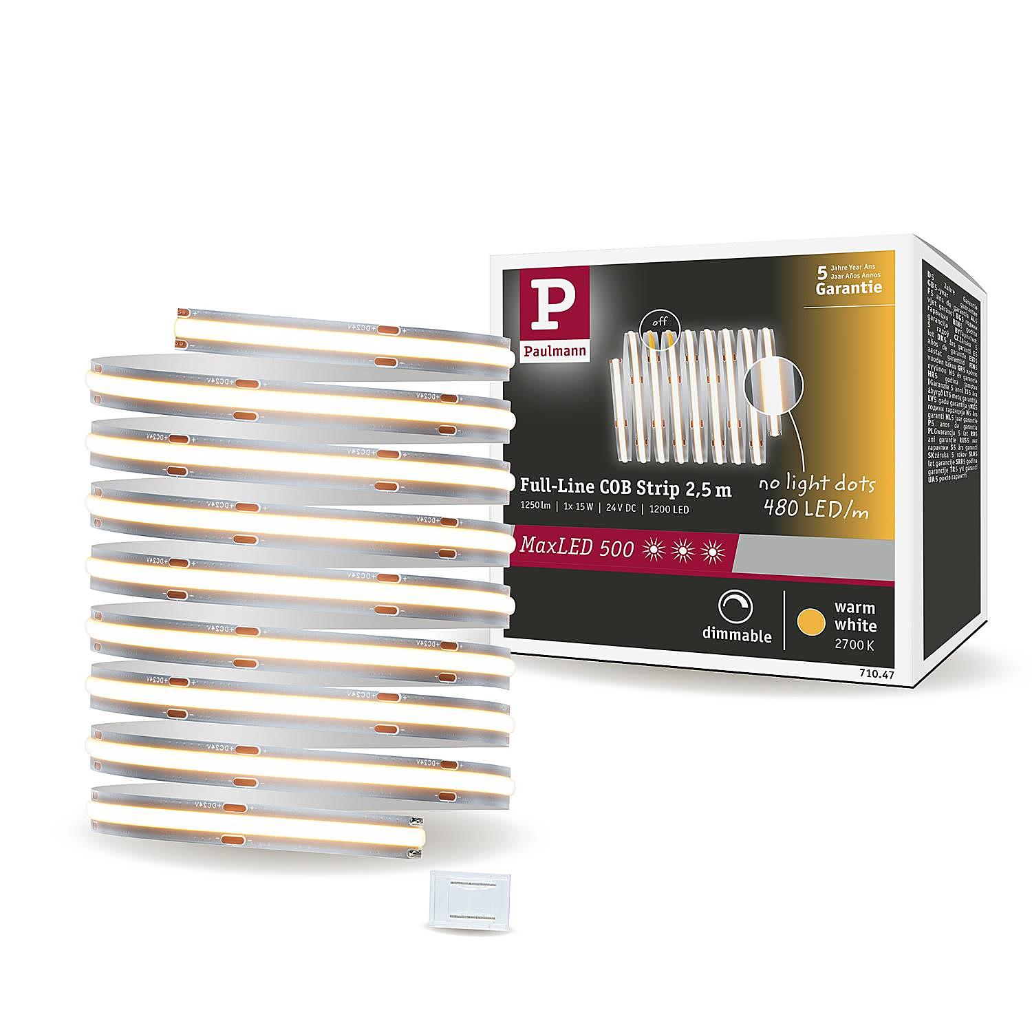 MaxLED-Stripe 500 COB Warmweiß Polyacryl Silber 2