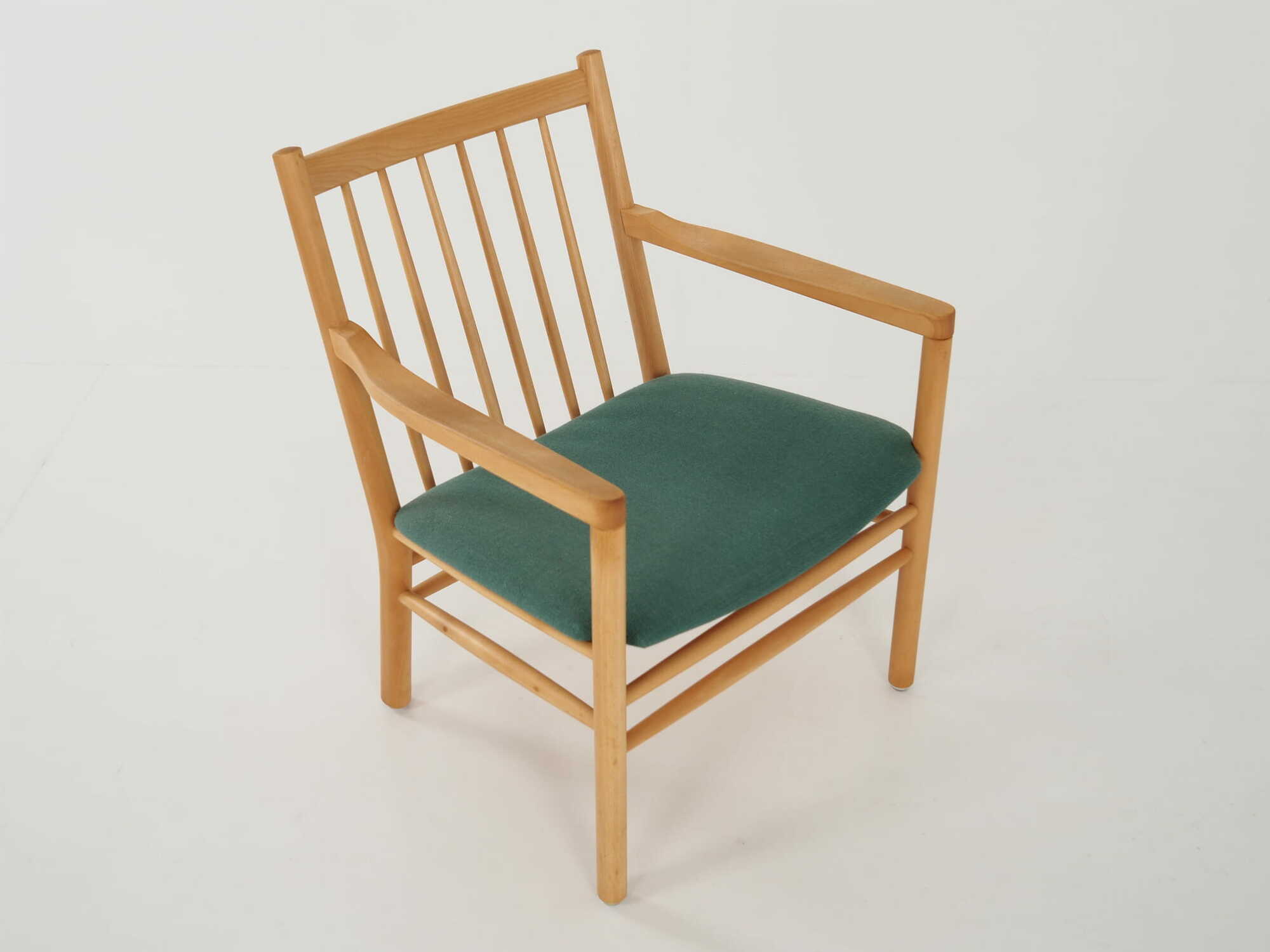 Vintage Stuhl Buchenholz Grün 1970er Jahre 9