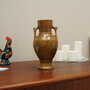 Vintage Vase Keramik Braun 1960er Jahre 7