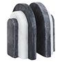 2x Oxana Bookends Marble Black White 0