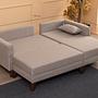 Bella Sofa Récamiere Rechts mit Hocker Creme 4
