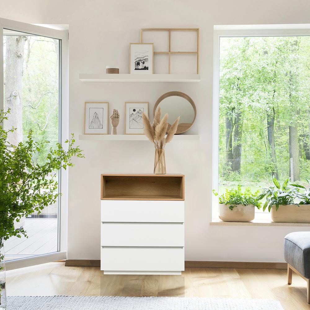 MELMO K Highboard Schrank Holz Weiß 5