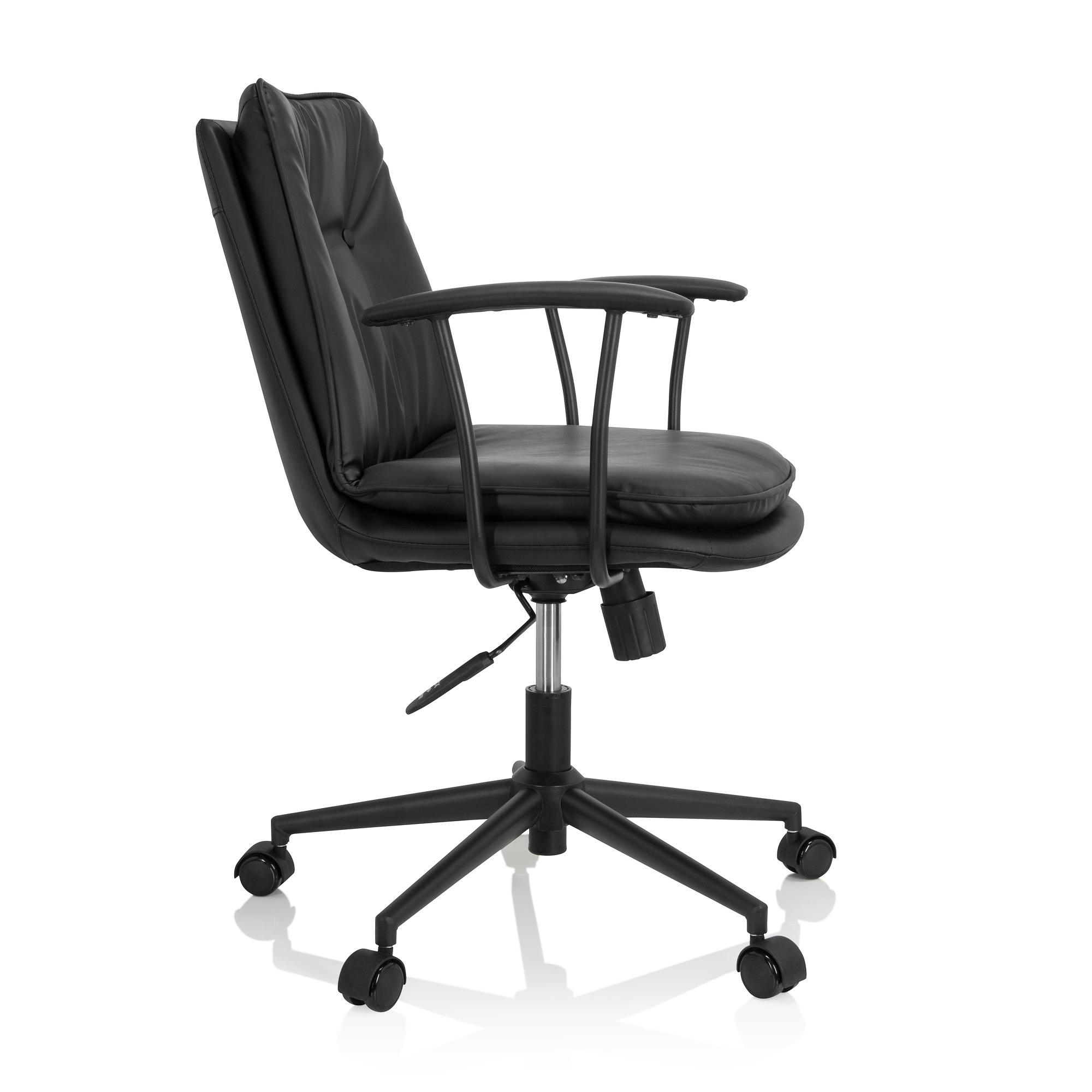 SMALLO Office Chair Swivel Faux Leather Black 6