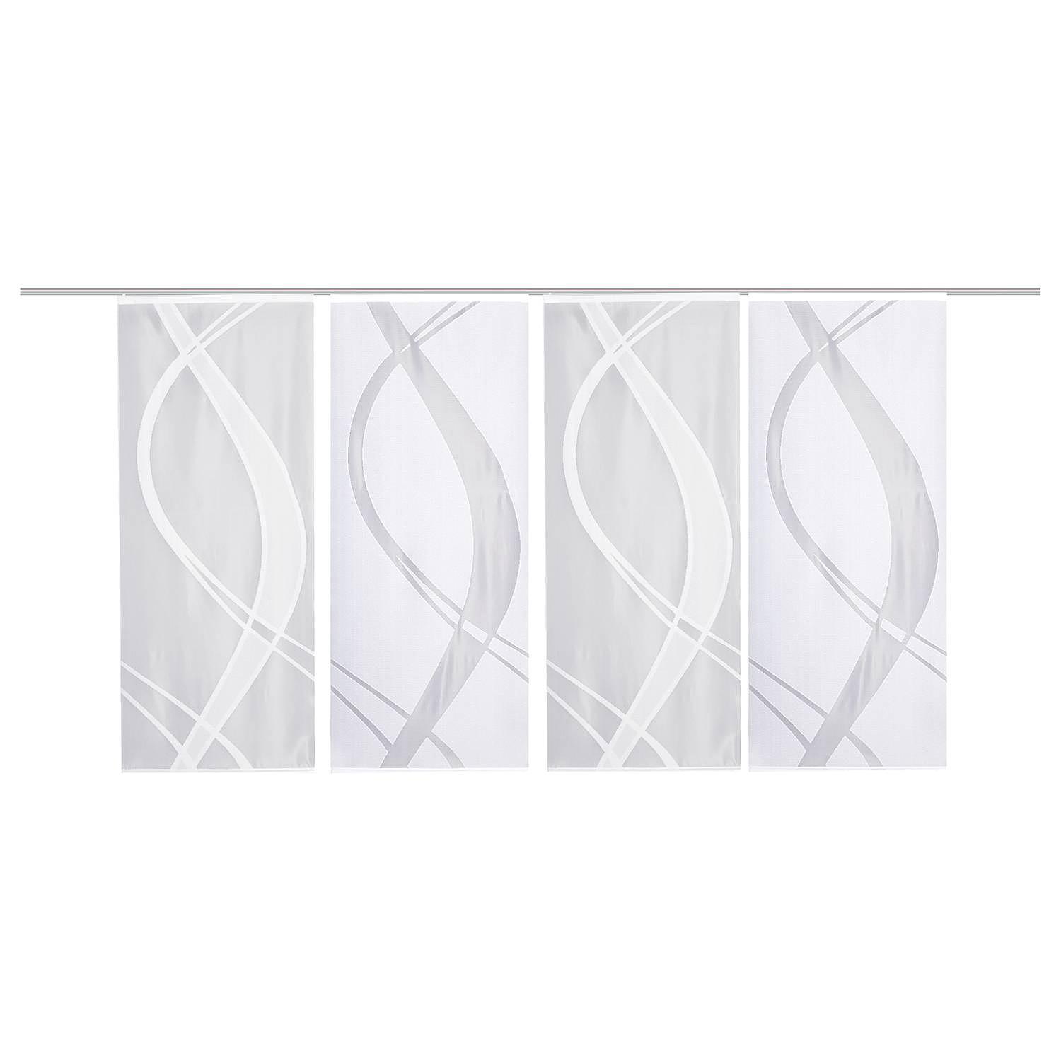 Schiebevorhang Tibaso (4er-Set) Polyester Weiß 57 x 145 cm 0