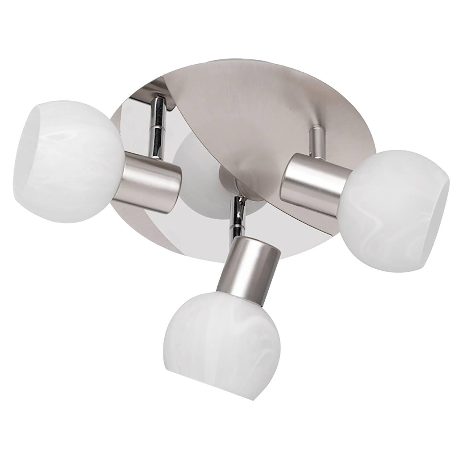 Deckenleuchte Antibes III Opalglas Silber 0