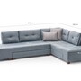 Schlafsofa Rechts Polyester Holz Hellblau 6