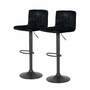2x Barstuhl Samt Stahl Schwarz 0