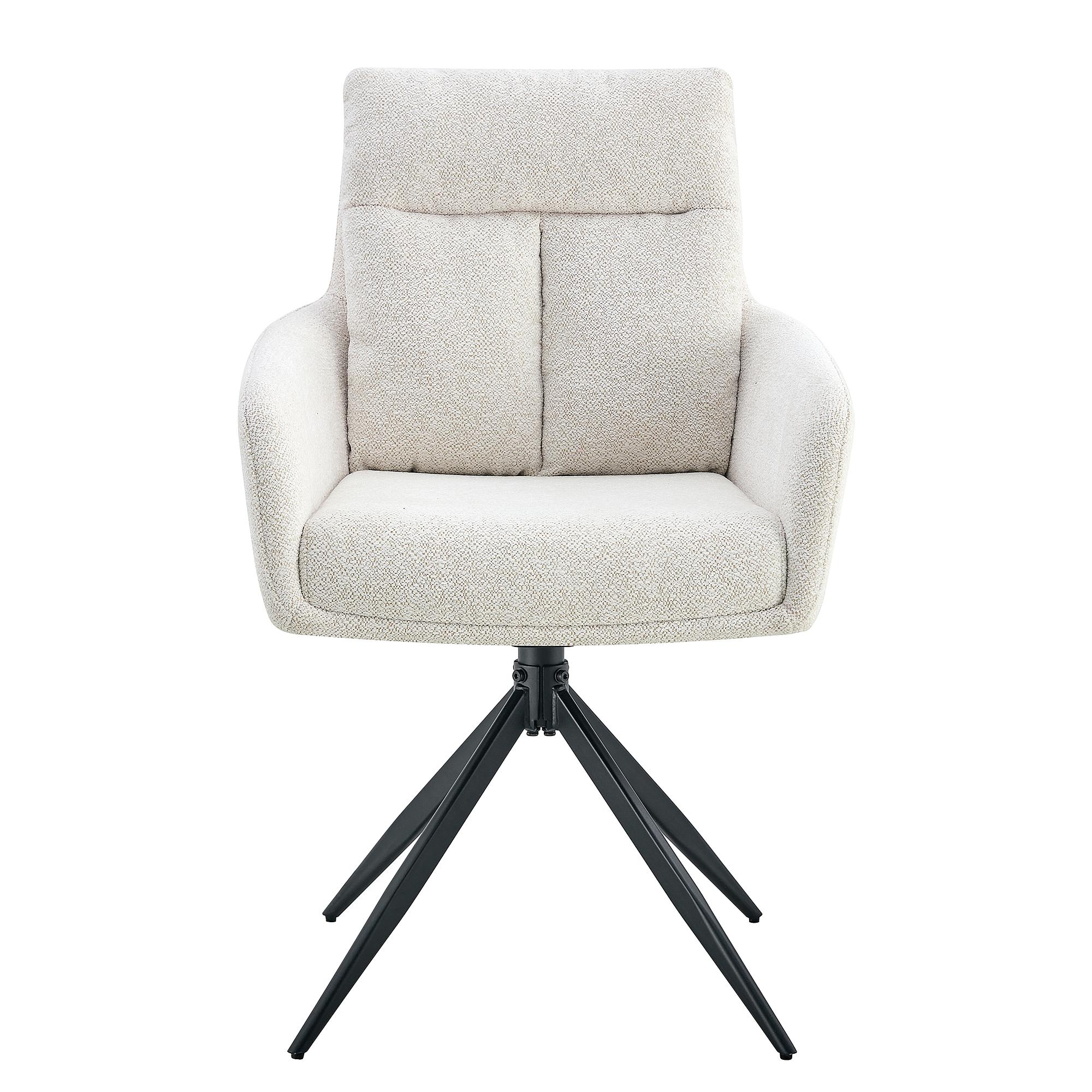 LOBBS Armlehnenstuhl Drehbar 2er-Set Cremeweiß 1