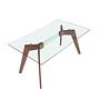 1031 Rectangular dining table wood veneer glass 6