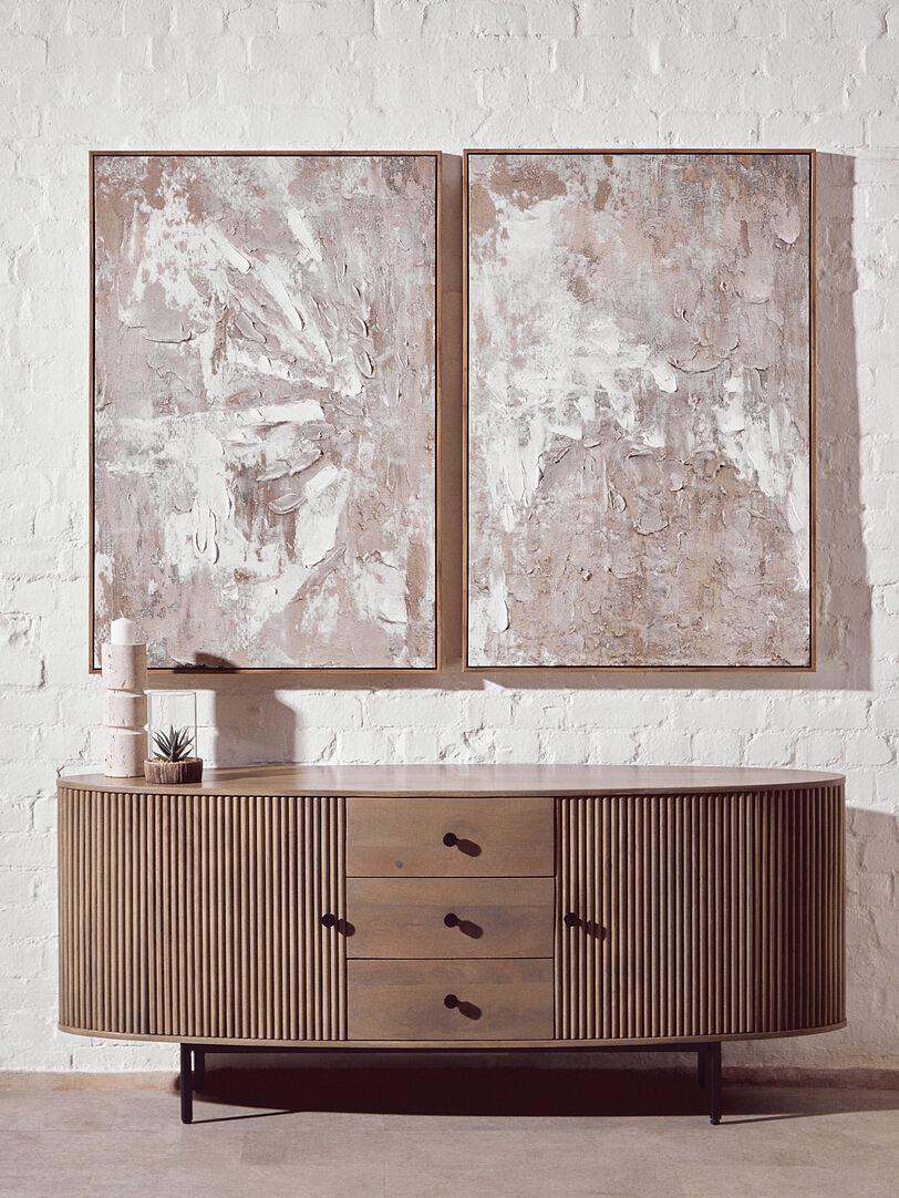 Tibor Large Candlestick Travertine White 6