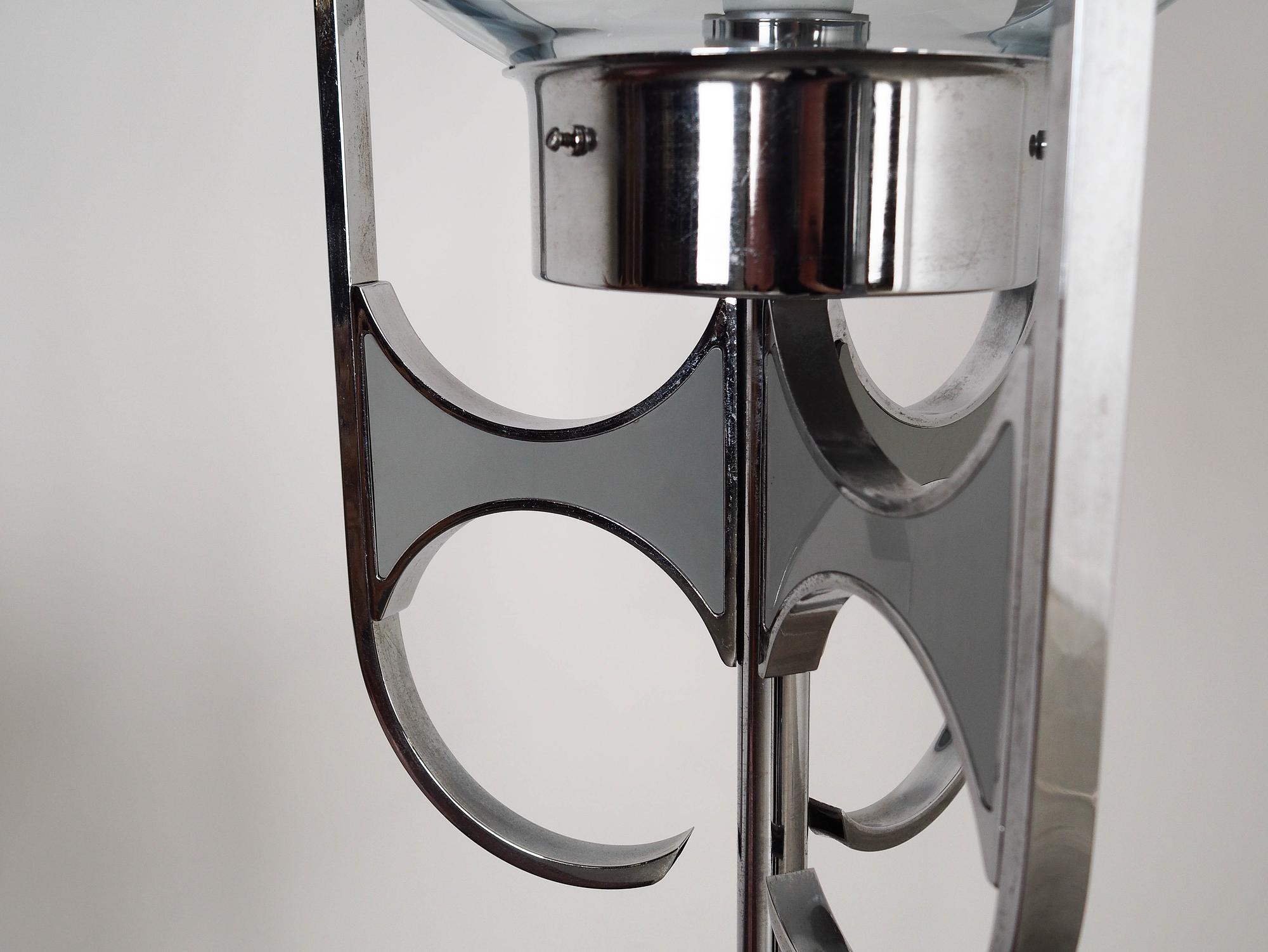 Standing lamp Murano glass Silver 1970s 6