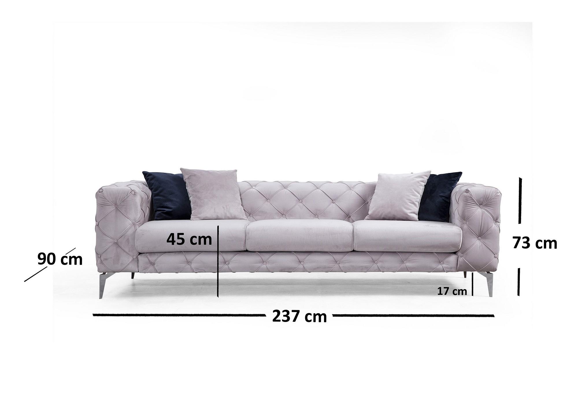 Like Sofa 3-seater light gray 2