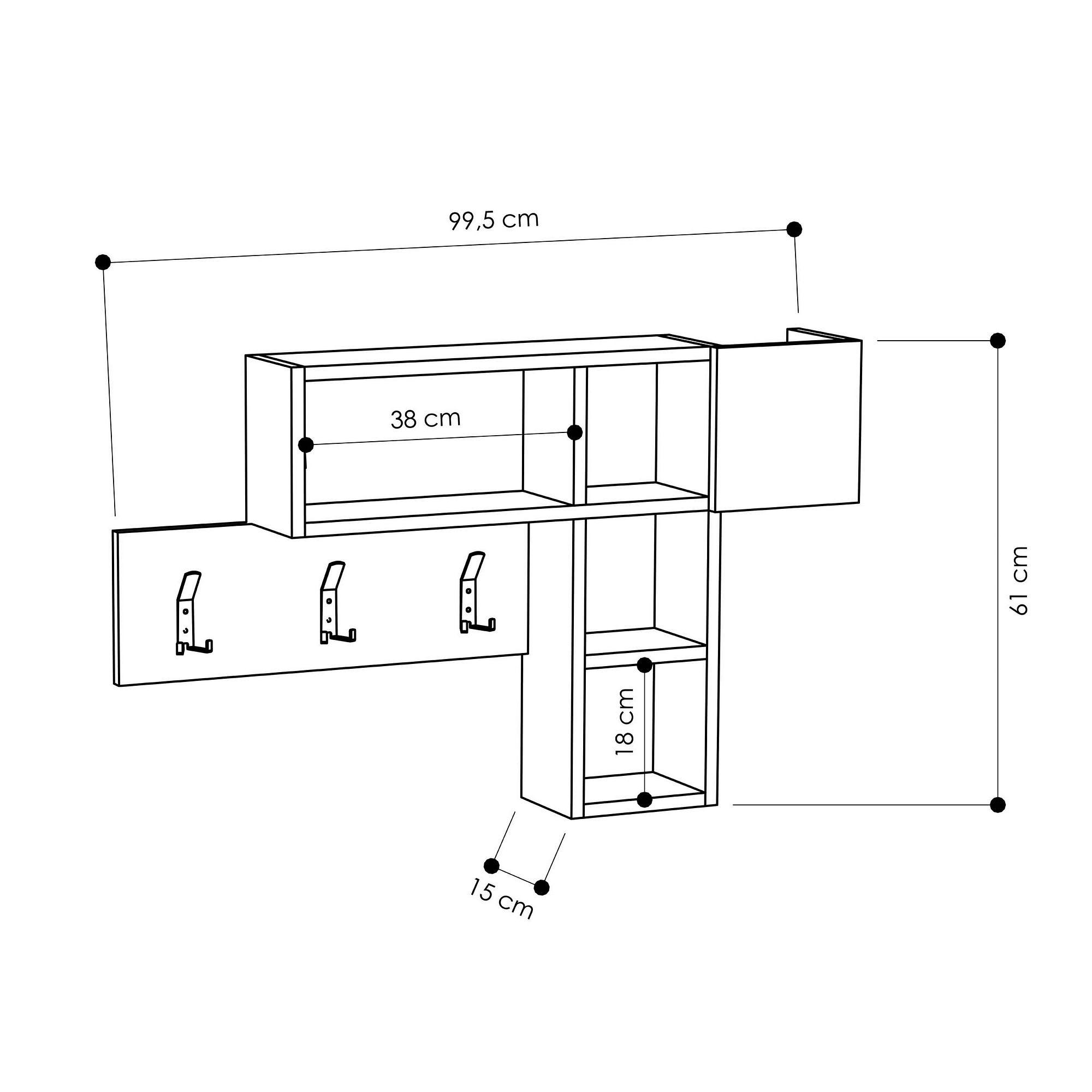 Game Garderobe Holz Sonoma Eiche Anthrazit 3