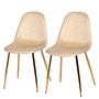 2x Esszimmerstuhl Yoyce II Samt Tiru Beige 0