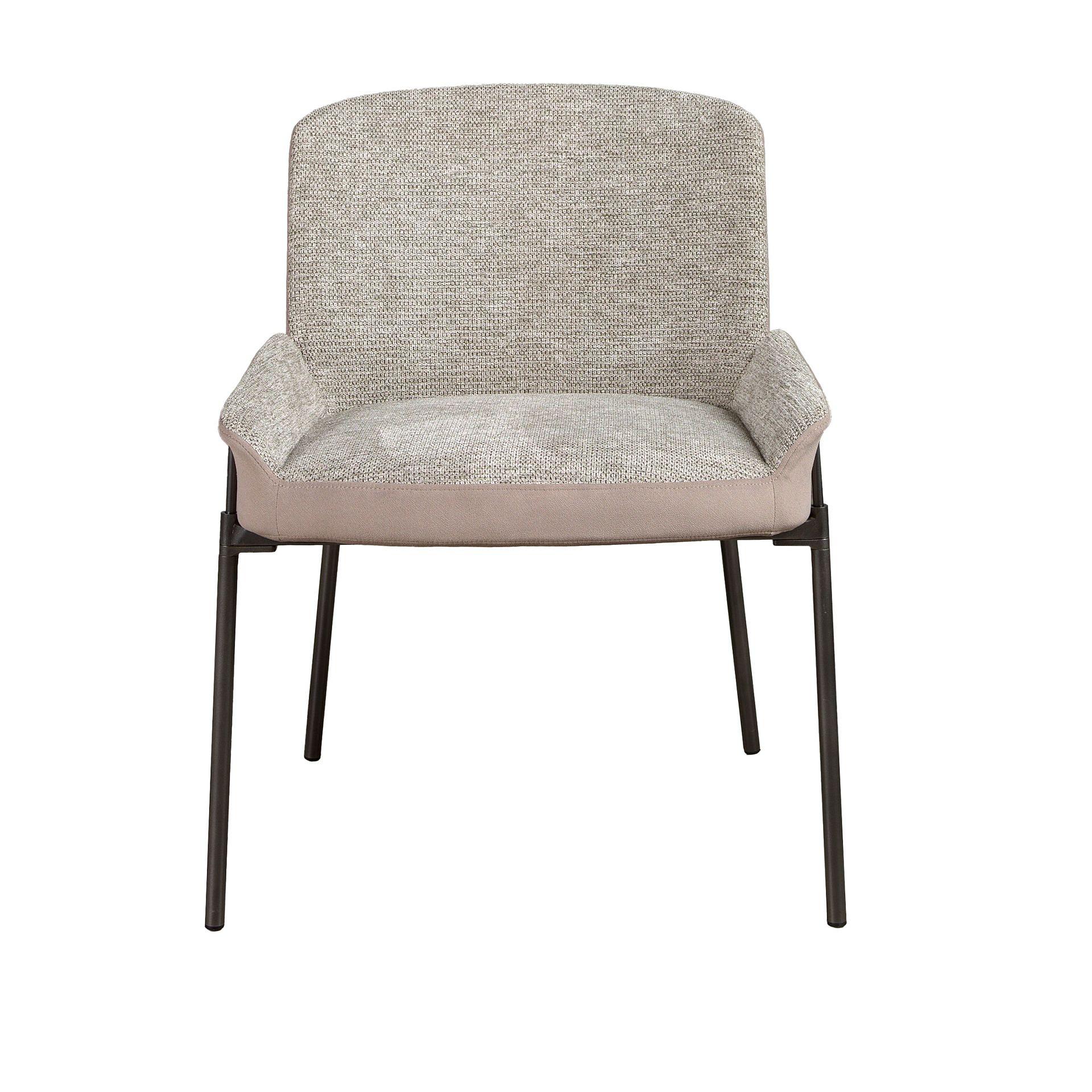 Dining chair leather textile grey 1