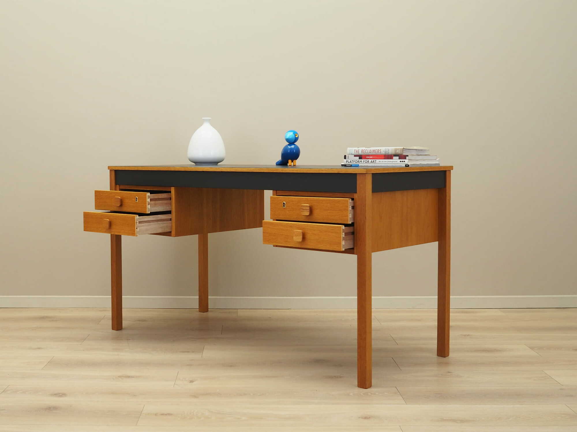Vintage Desk Ash Wood Brown 1970s 3
