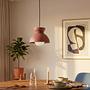 Pendant light Quora 1-light iron opal glass red 3