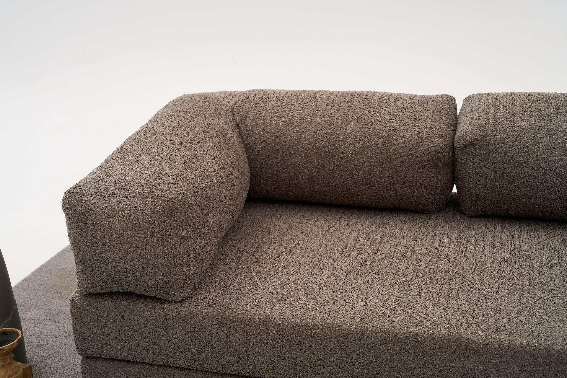 Comfort Schlafsofa 2-Sitzer mit Hocker Grau 3