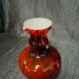 Vintage Vase Glas Rot Schwarz  3