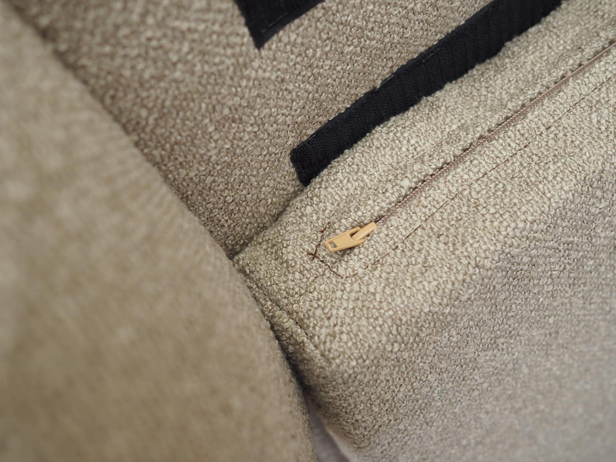 Vintage Sessel Teakholz Textil Grau 1960er Jahre 10
