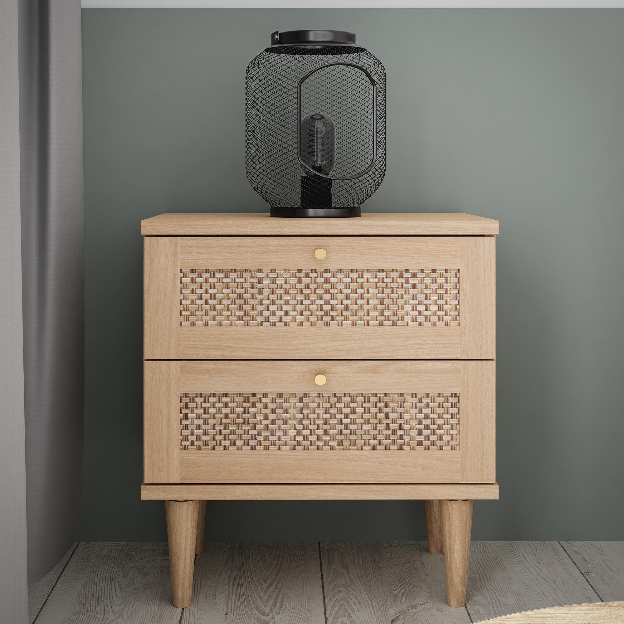 Nightstand Pekino with 2 drawers Natural 0