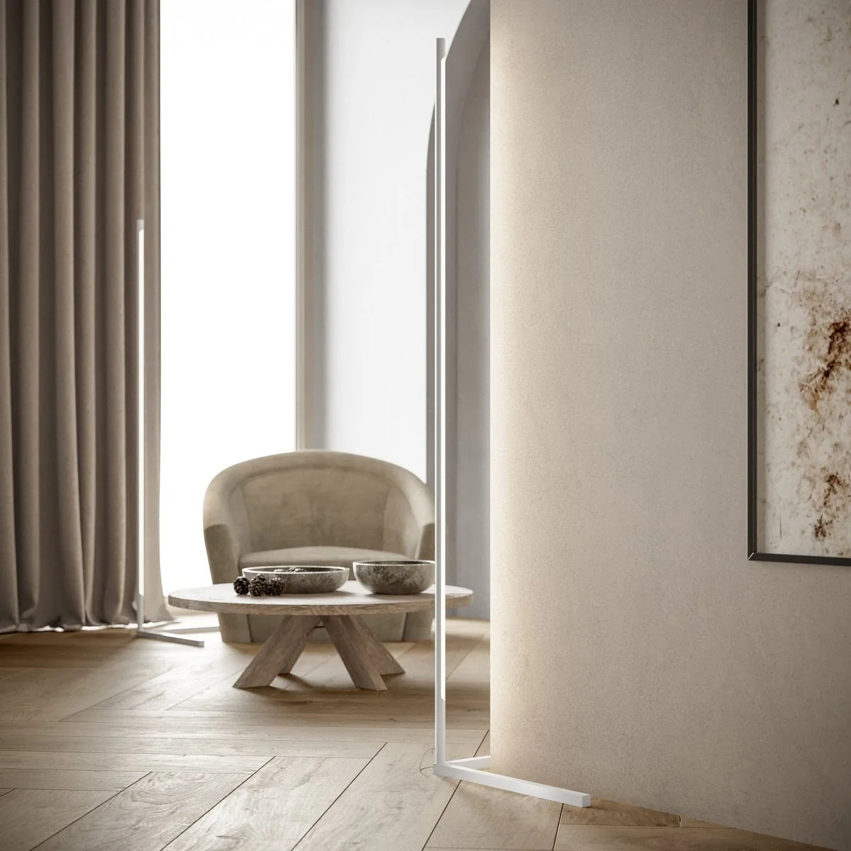 Minimalistische LED Stehlampe HELIOS Weiß 3
