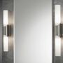 Wandlampe 2-flammig Metall Milchglas Silber Weiß 1