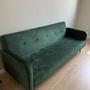 Schlafsofa 3-Sitzer Samt Metall Grün 2