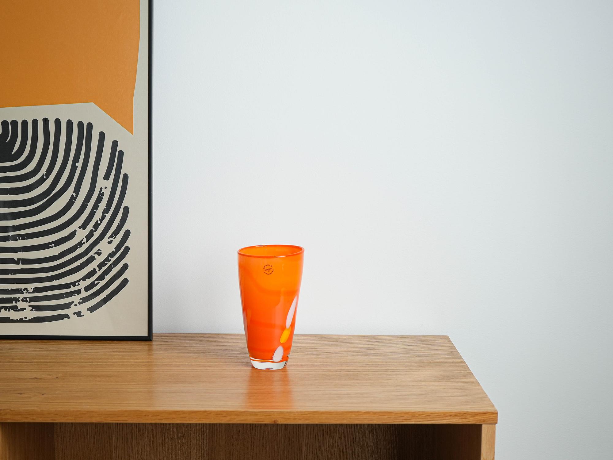 Glass vase 1970s Orange 6