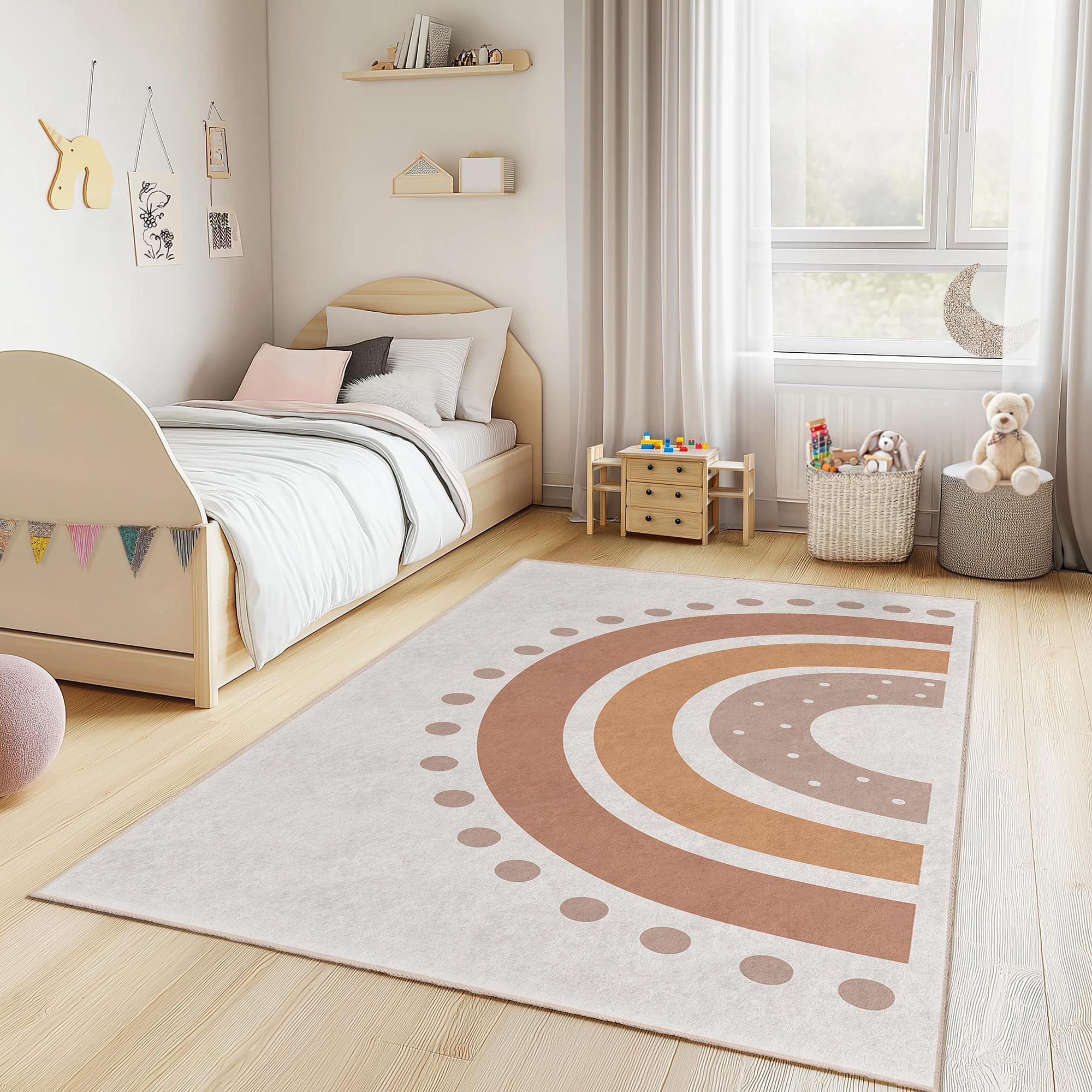 Regenbogen Kinderteppich Mehrfarbig 100x200cm 3