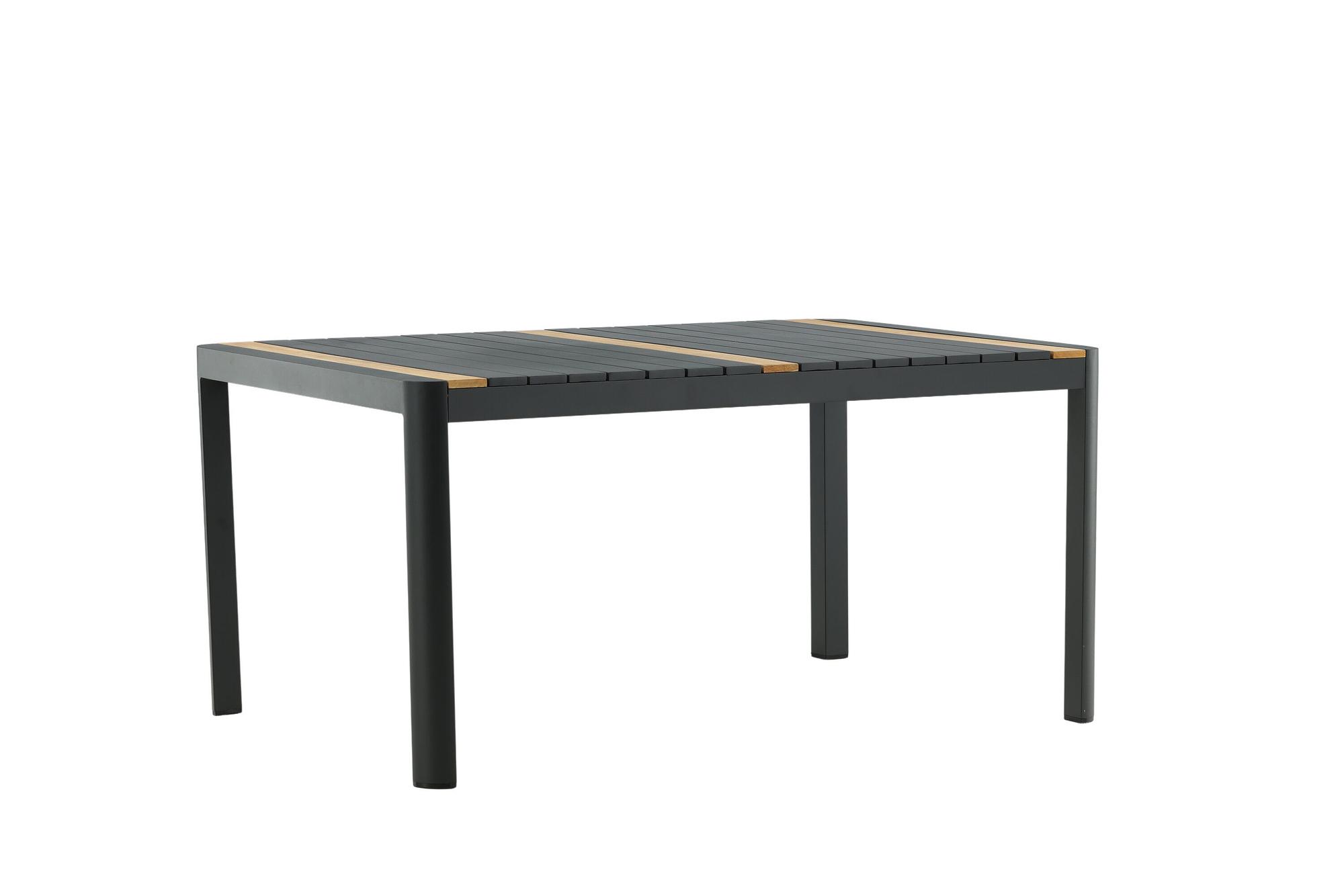 Togo Esstisch Aluminium Teak Schwarz 8
