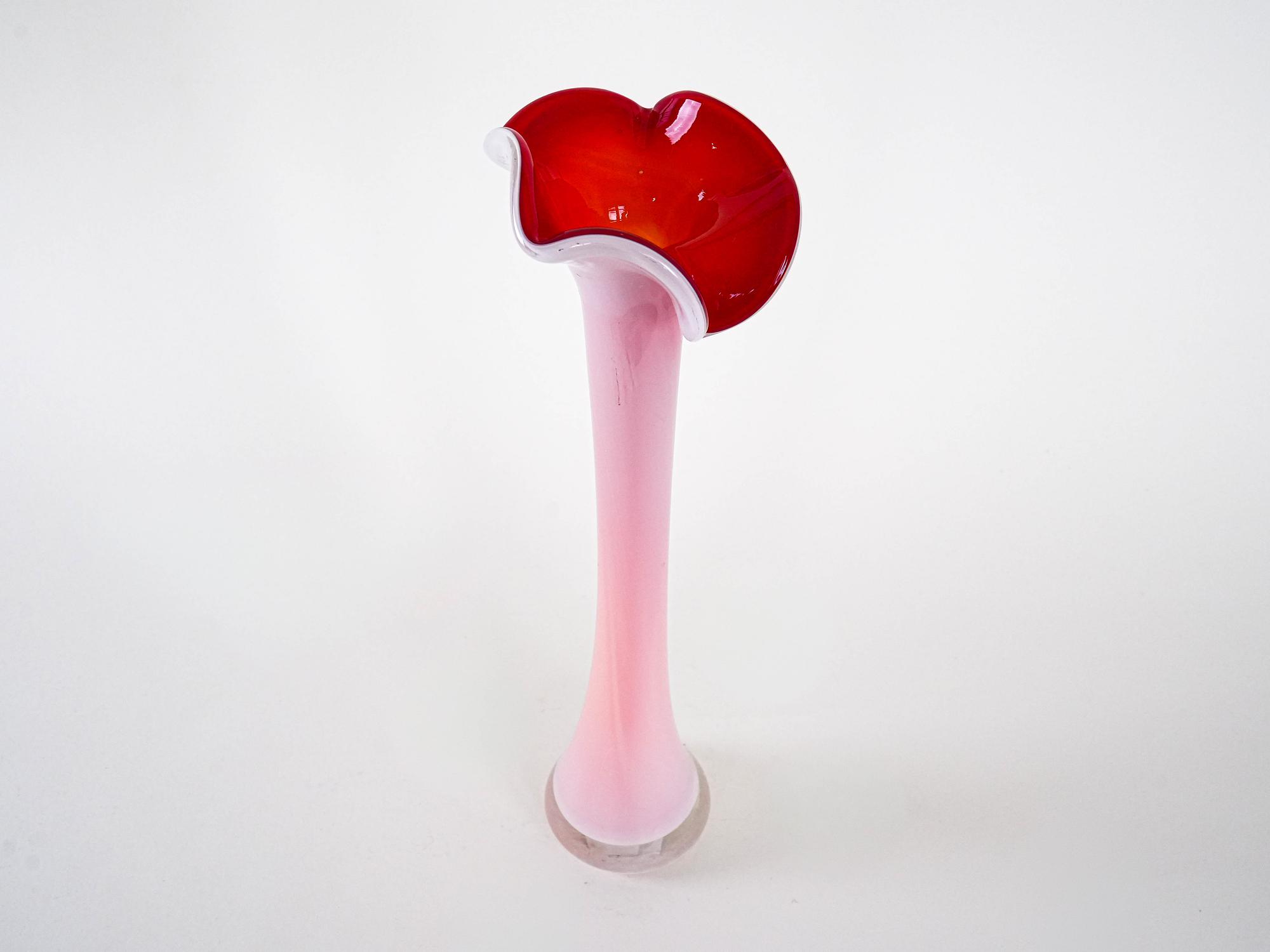 Vase Murano glass Yellow 1970s 4