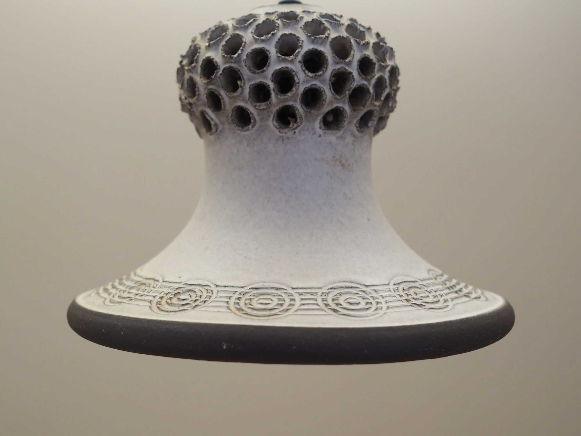 Vintage pendant lamp ceramic white 1960s 5
