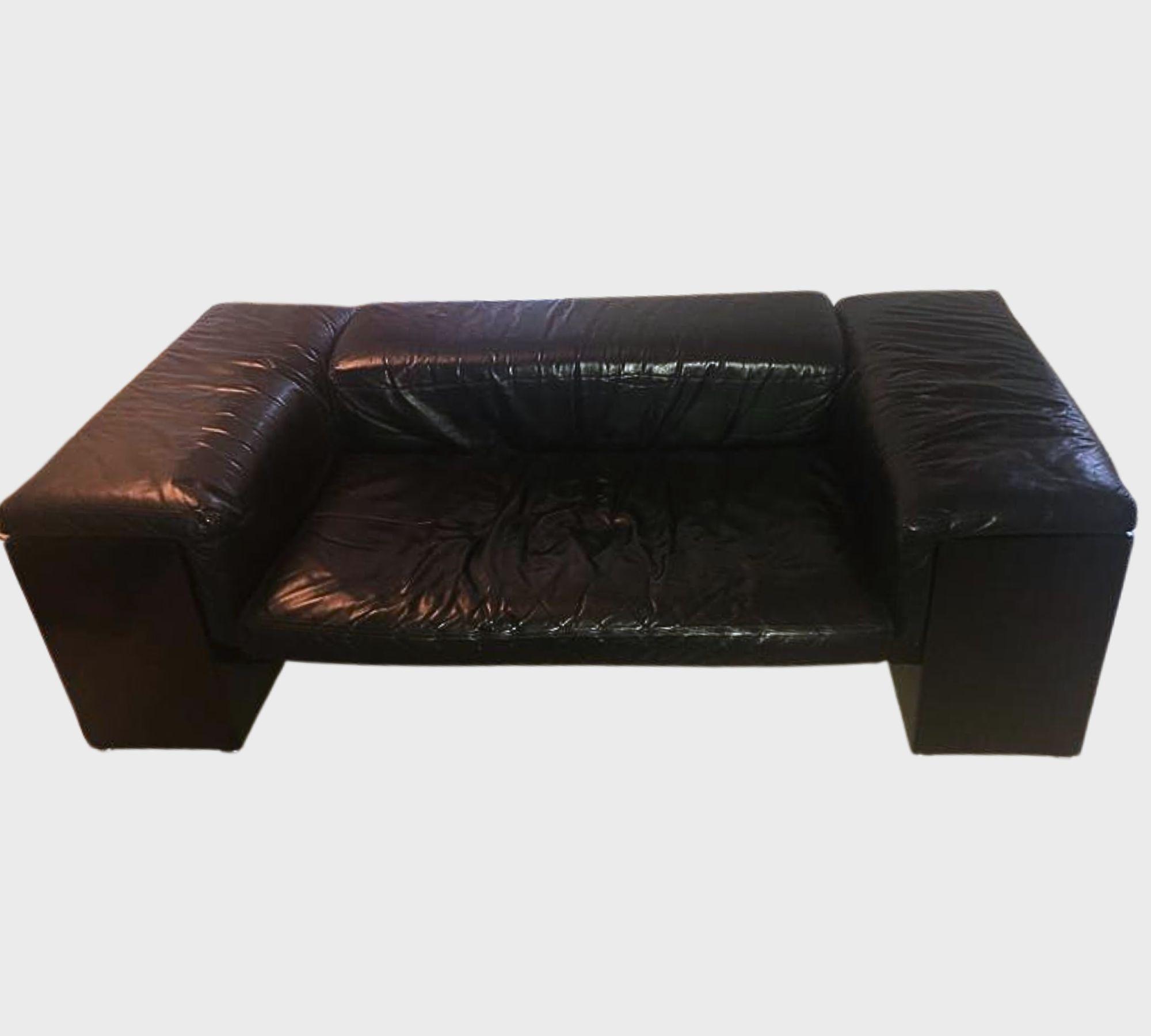 Brigadier Sofa 2-Sitzer Leder Schwarz 0