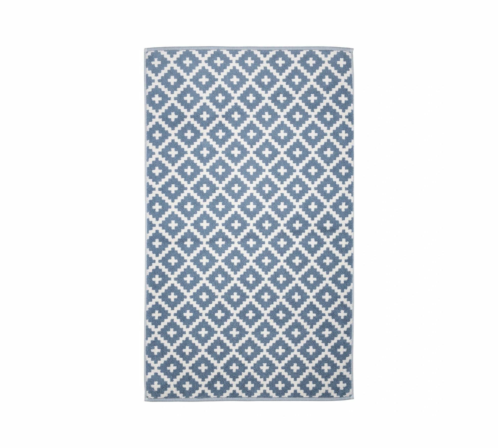 Badematte Frottee Blau Gemustert 67 x 120 cm 0