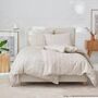 Bettwäsche Webstoff Beige Gestreift 155 x 220 cm 2