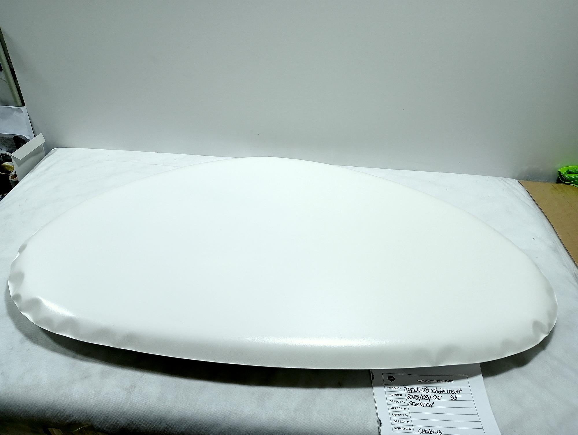 Table Mirror O3 Stainless Steel Candy White Matt 1