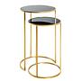 2x Beistelltisch Driff I Glas Metall Schwarz Gold 0
