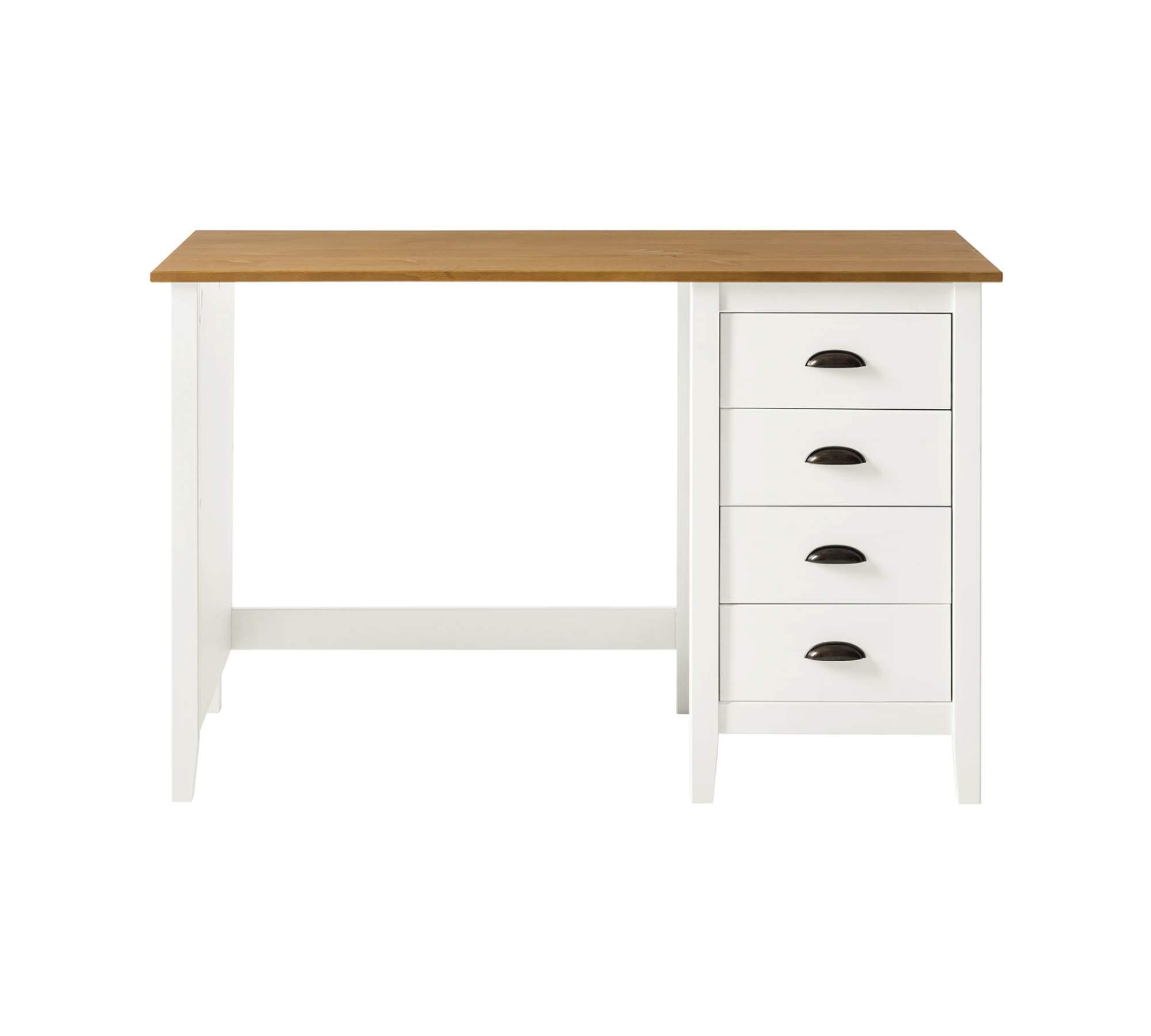 Schreibtisch Massivholz Weiß 1