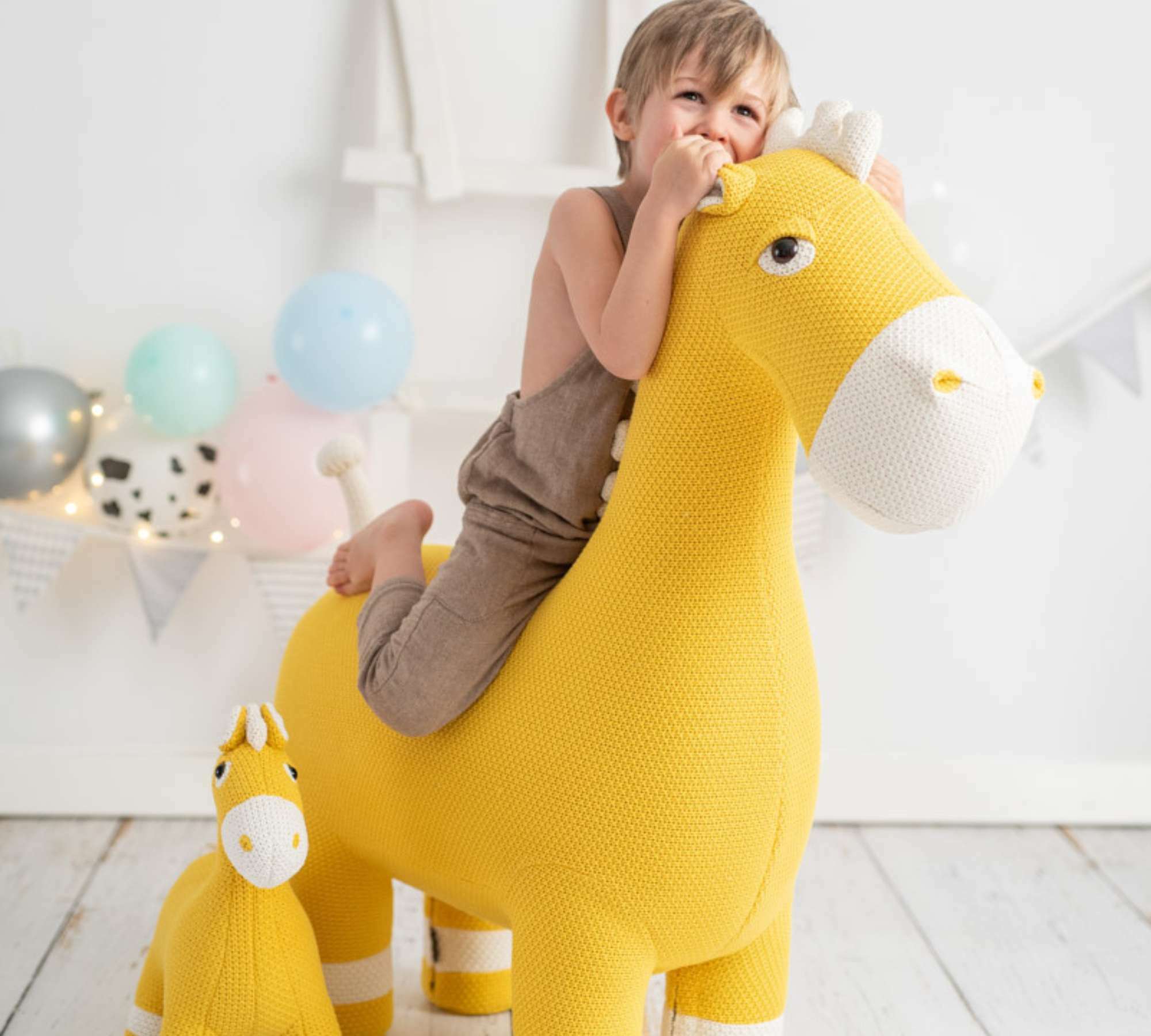 Horse Maxi Plush Toy Cotton Wood Yellow 3