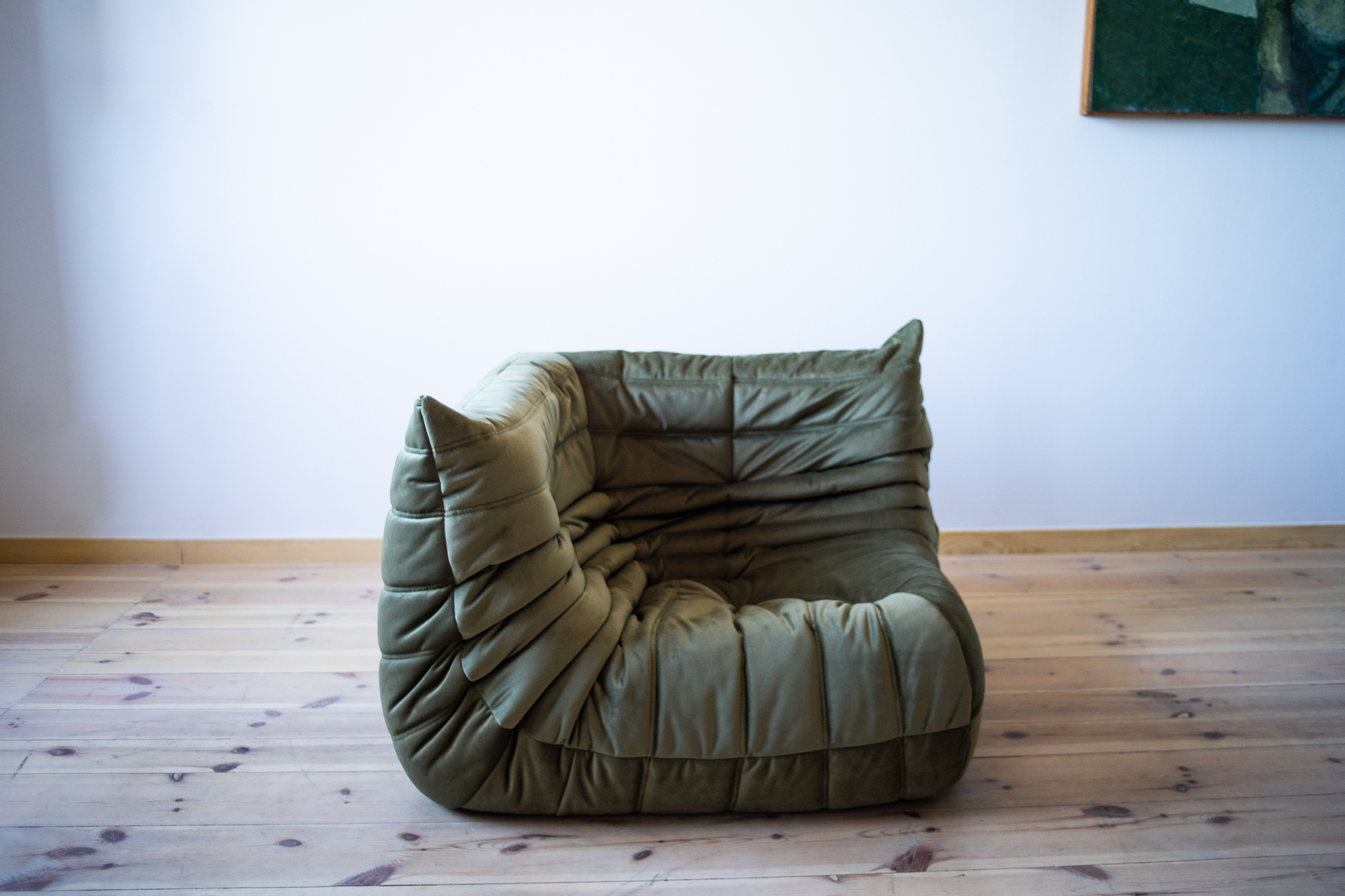 Togo Corner Sofa Velvet Khaki Green 2