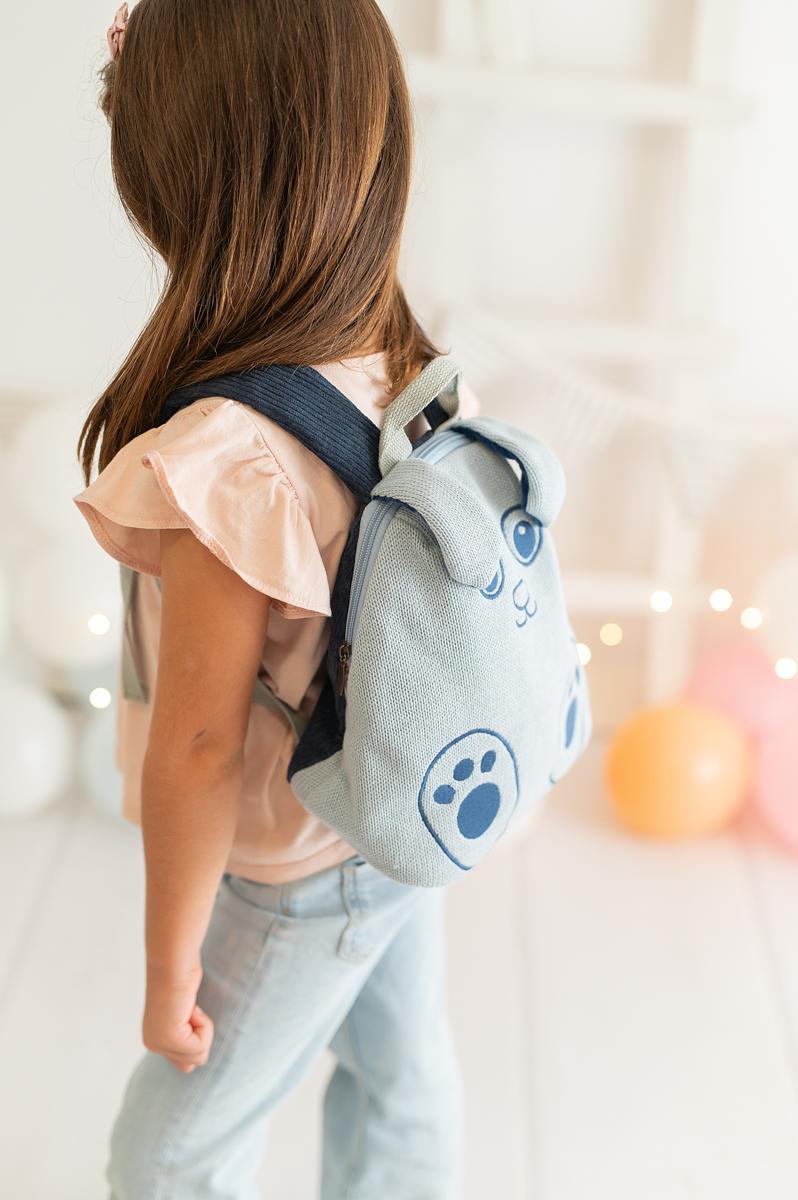 Hase Rucksack Baumwolle Blau 1